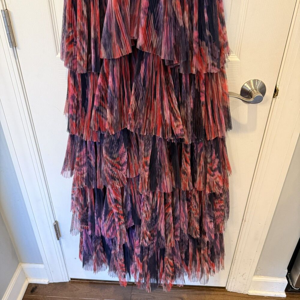 Anthropologie x Hutch Avani Tiered Maxi Dress Purple Pink Tulle Size 4 EUC - Picture 5 of 15